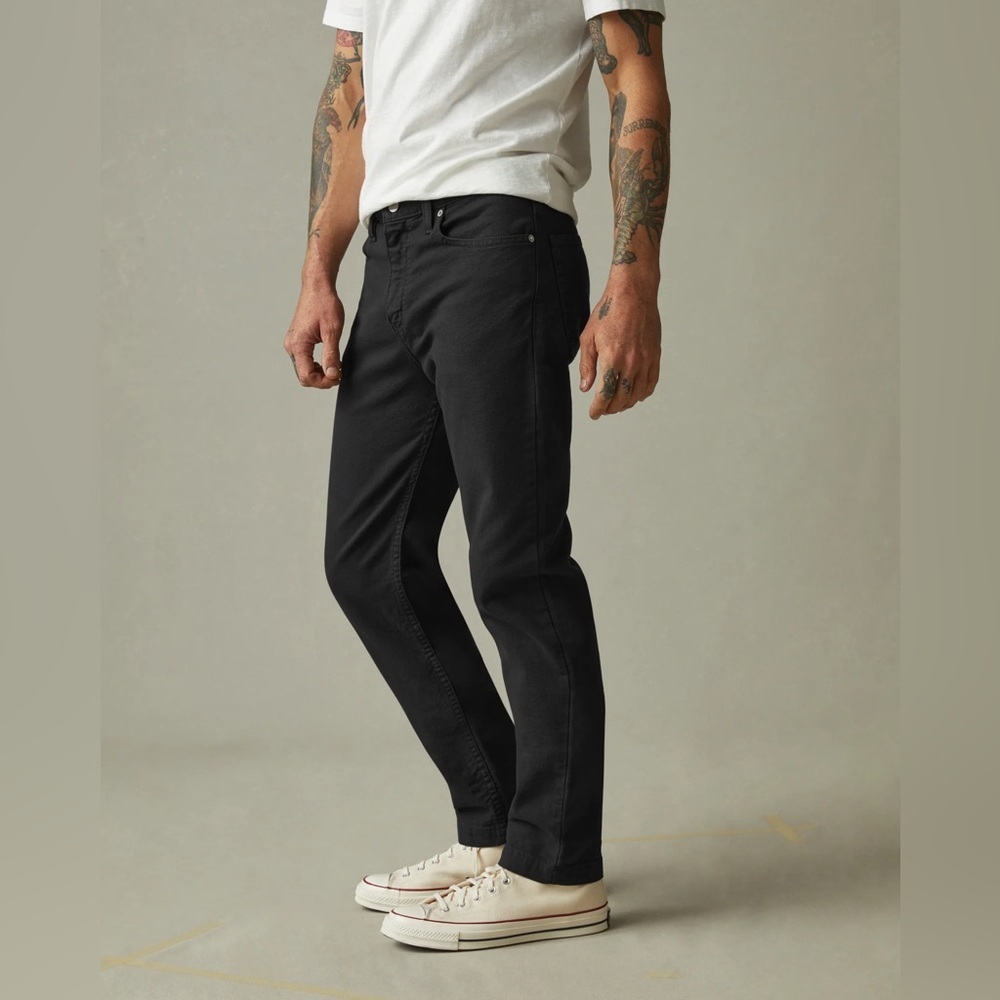 American Giant Mens Roughneck Black Canvas Pants Straight Leg Black Jeans 30x30